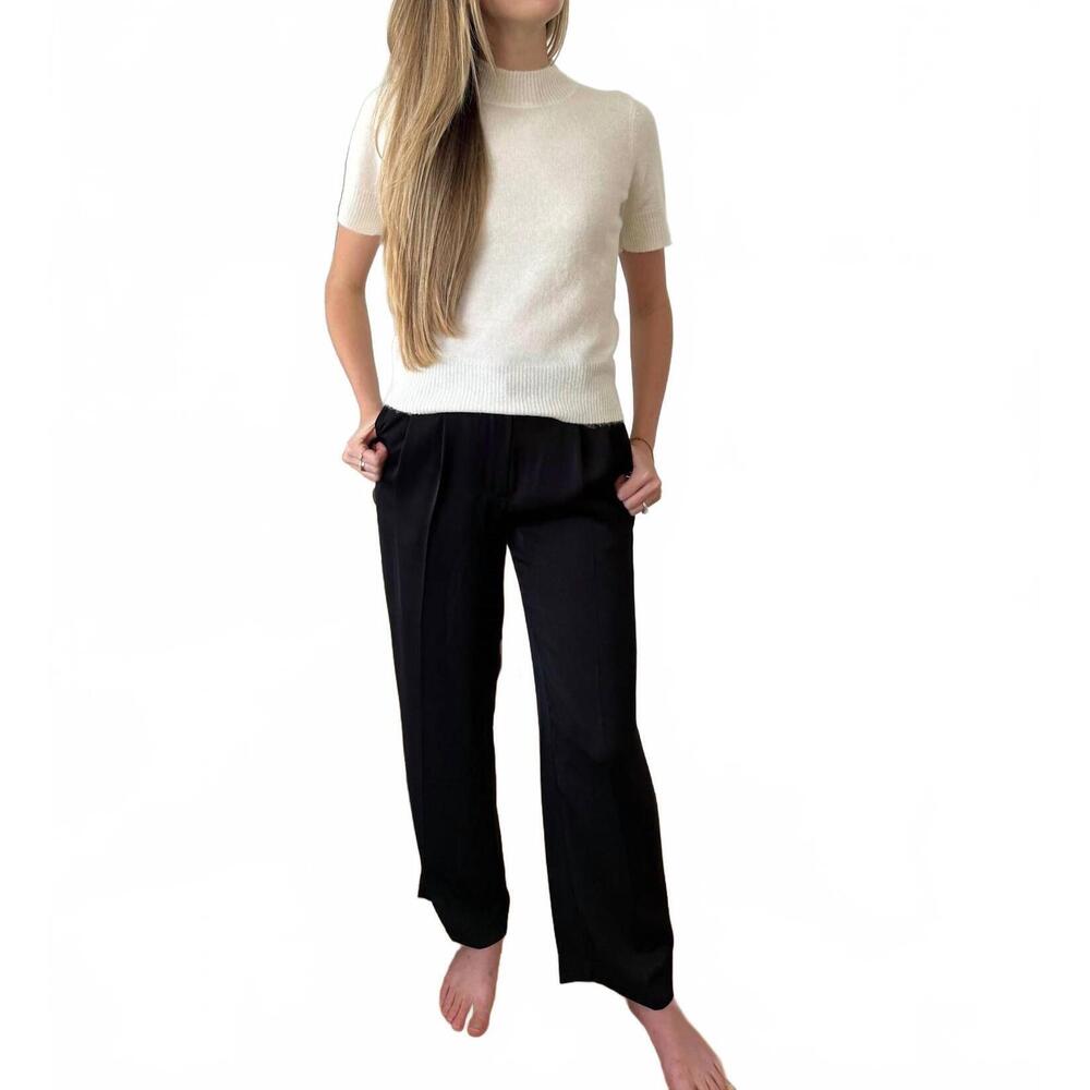 NEW CURRENT AIR zara high waisted relaxed leg trousers in black